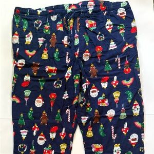 Hanna Andersson men’s Pajama Bottoms - Navy with Holiday Print